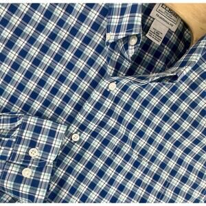 LL Bean Wrinkle-Free Kennebunk Sport Shirt Traditional Fit Check Plaid Large